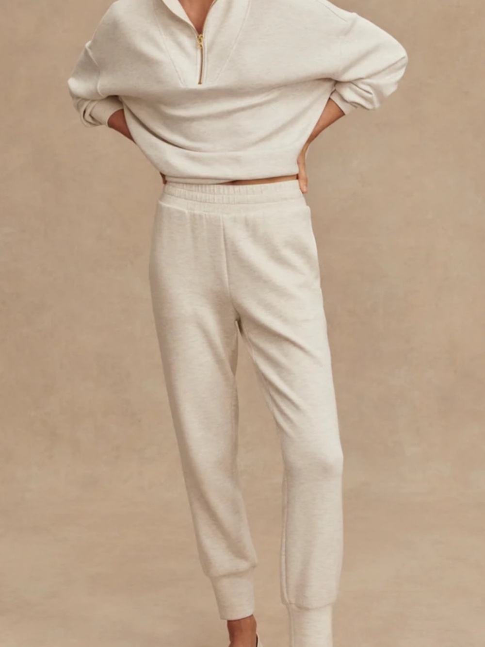 Varley The Slim Cuff Pant 27.5 Ivory Mark Size S